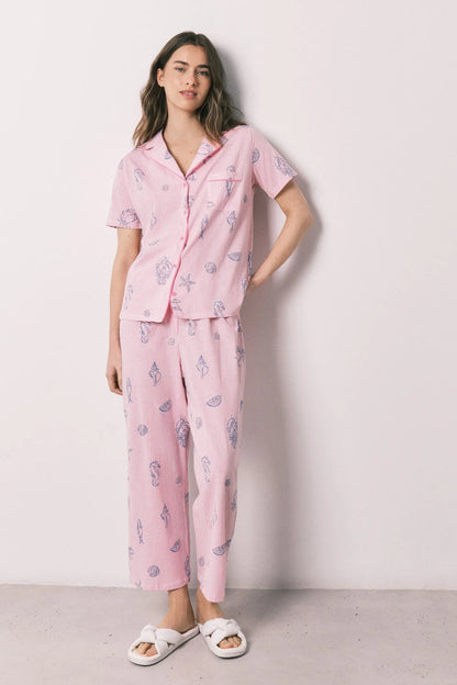 Women Secret Pink Women Pink Striped Cotton Classic Pyjamas SKU: 3593067_73 Image 02