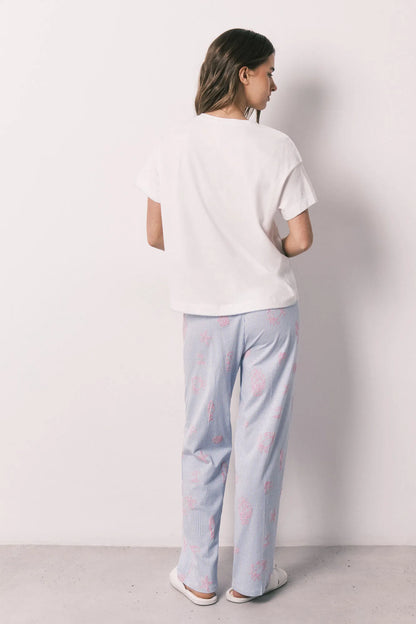 Women Secret Ivory Women Starfish Print Cotton Short Sleeve Long Pyjamas SKU: 3593068_96 Image 05
