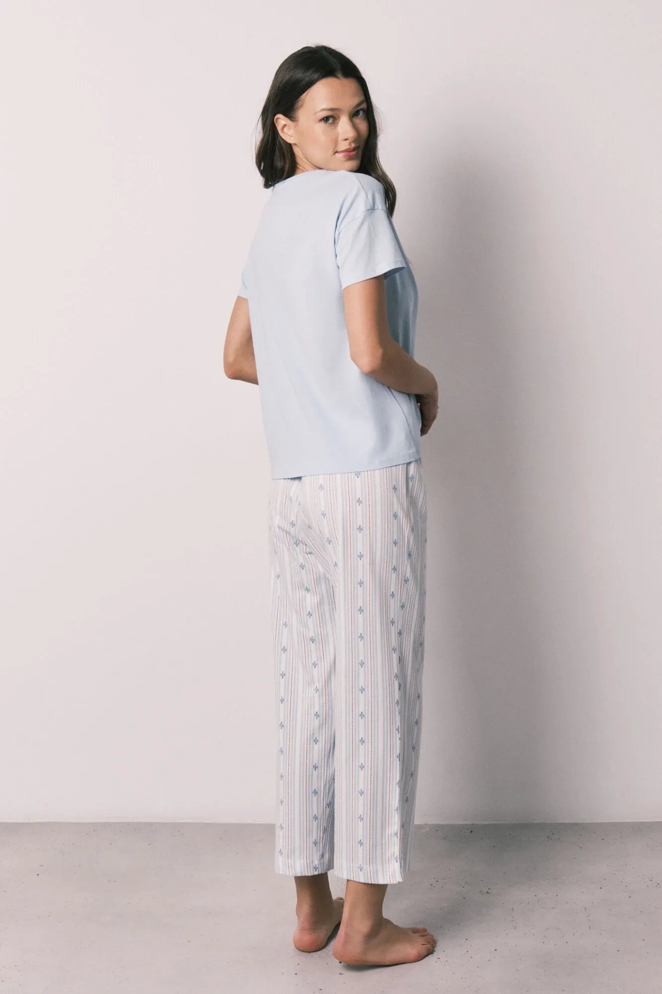 Women Secret Medium Blue Women Blue Cotton Capri Pyjamas SKU: 3593072_13 Image 05