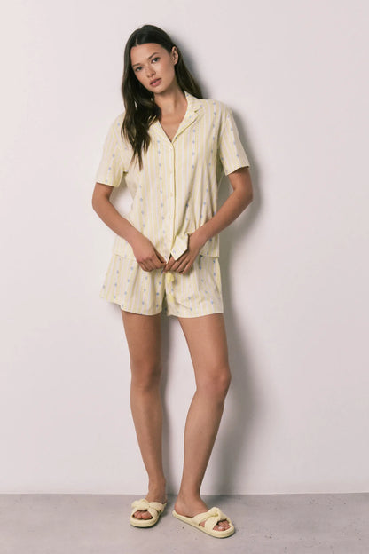 Women Secret Yellow Women Yellow Cotton Classic Short Pyjamas SKU: 3593074_04 Image 06
