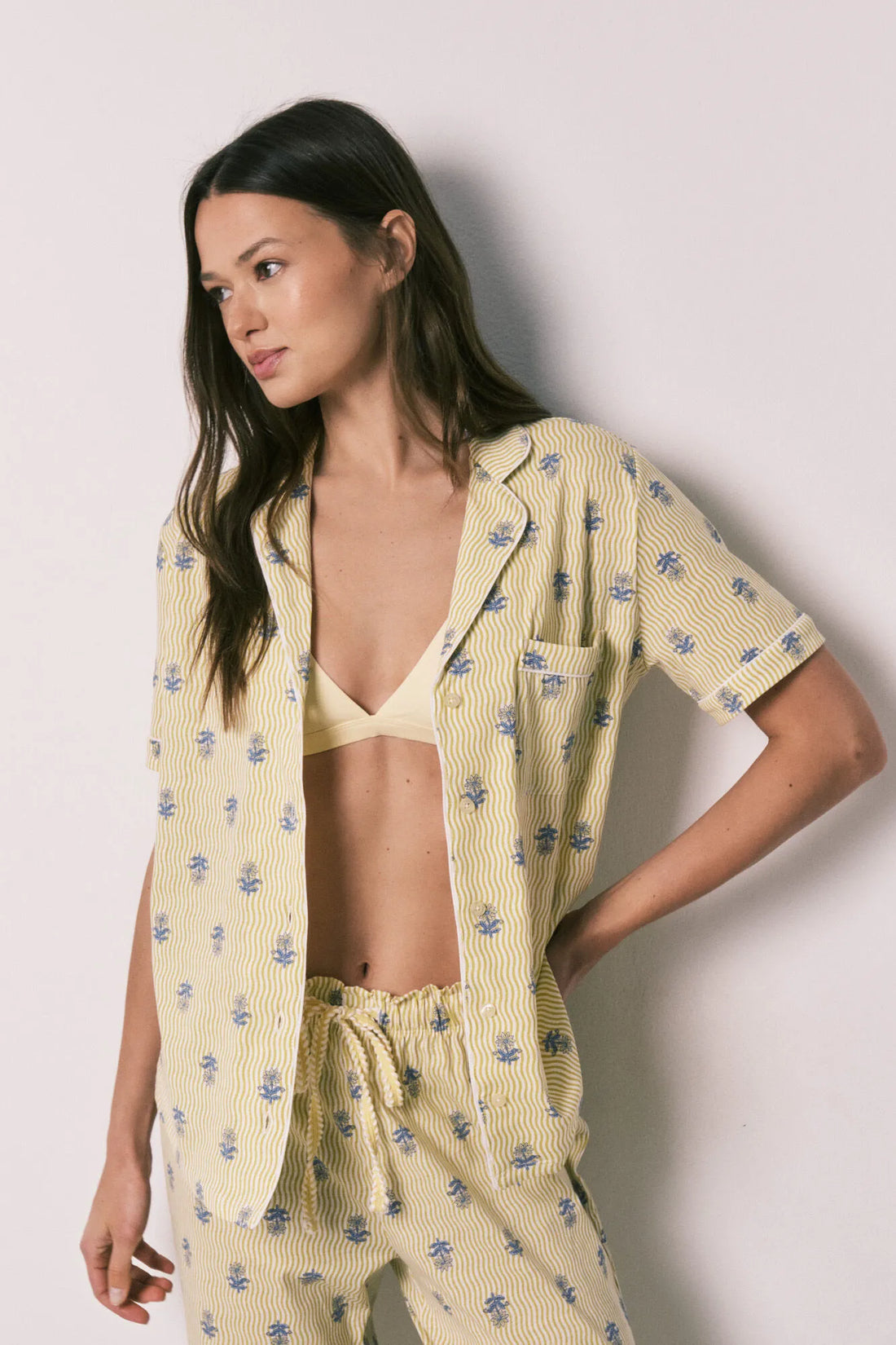 Women Secret Yellow Women Printed Cotton Classic Pyjamas SKU: 3593075_04 Image 02