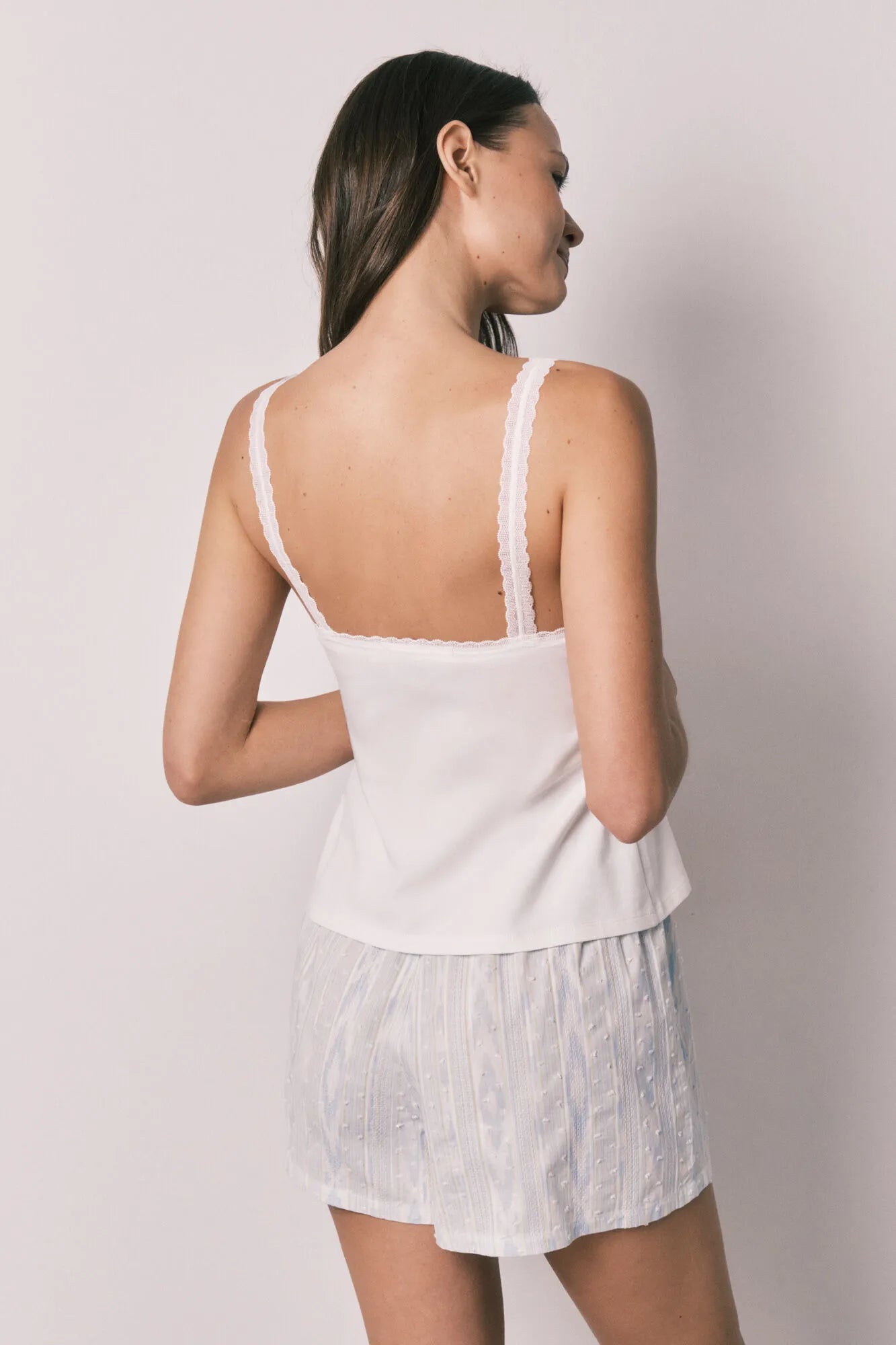 Women Secret Ivory Women White Cotton Short Pyjamas SKU: 3593077_96 Image 05
