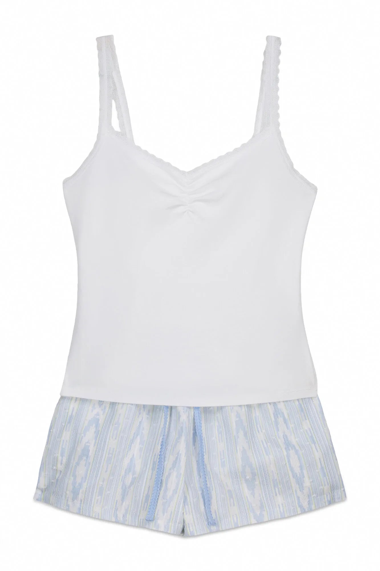 Women Secret Ivory Women White Cotton Short Pyjamas SKU: 3593077_96 Image 07