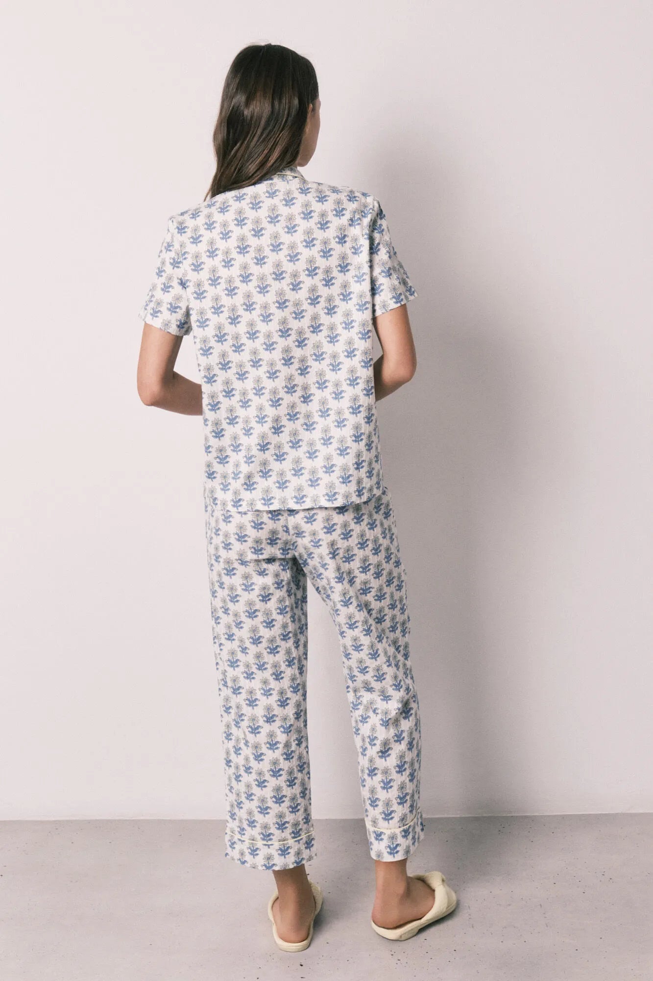 Women Secret Blue Print Women Printed Cotton Capri Pyjamas SKU: 3593078_19 Image 06