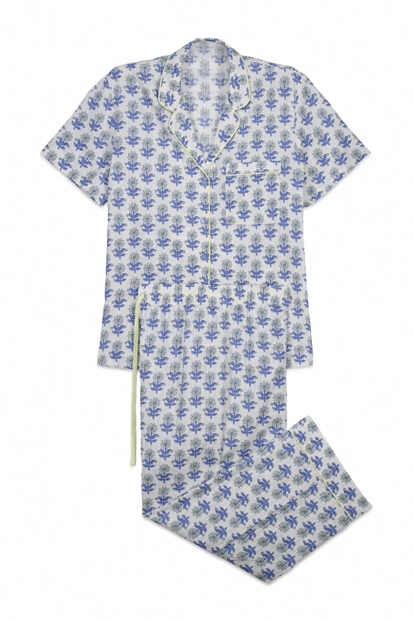 Women Secret Blue Print Women Printed Cotton Capri Pyjamas SKU: 3593078_19 Image 07