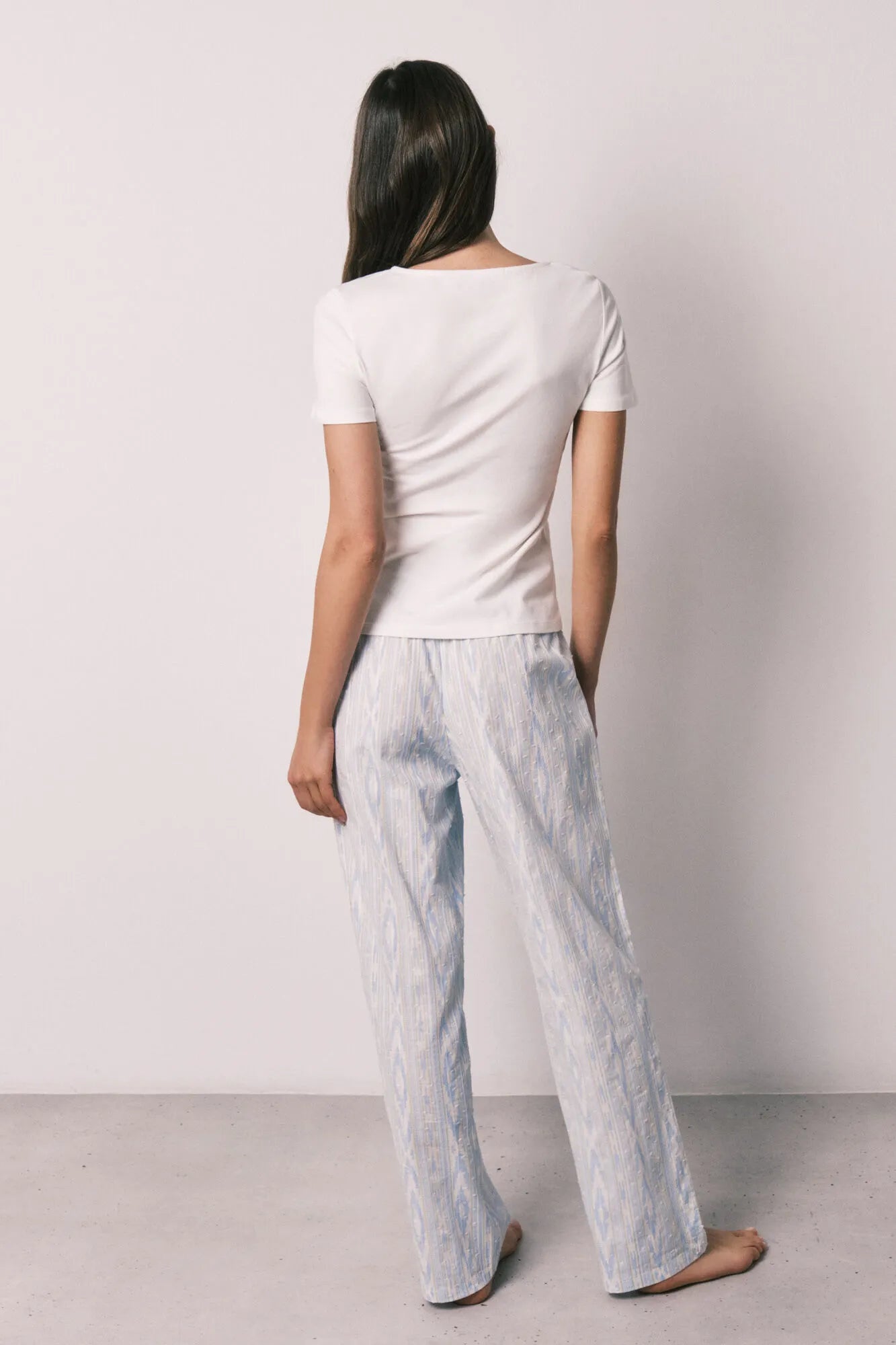 Women Secret Ivory Women Ivory Cotton Short Sleeve Long Pyjamas SKU: 3593079_96 Image 05