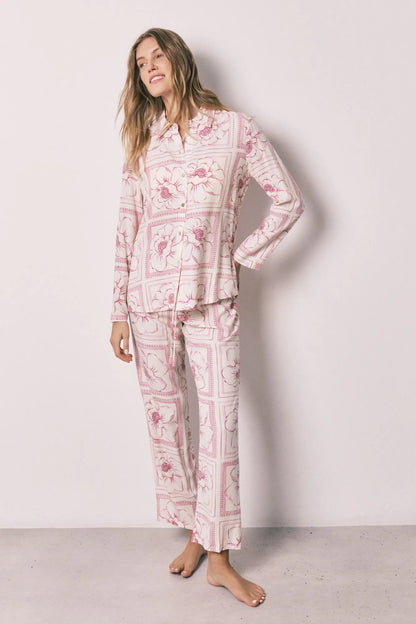 Women Secret Pink Women Floral Classic Long Pyjamas SKU: 3593082_73 Image 02