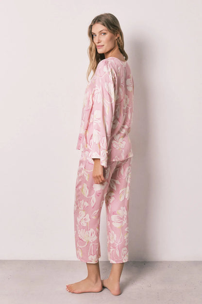 Women Secret Pink Women Oriental-Style Satin Long Pyjamas SKU: 3593083_73 Image 03