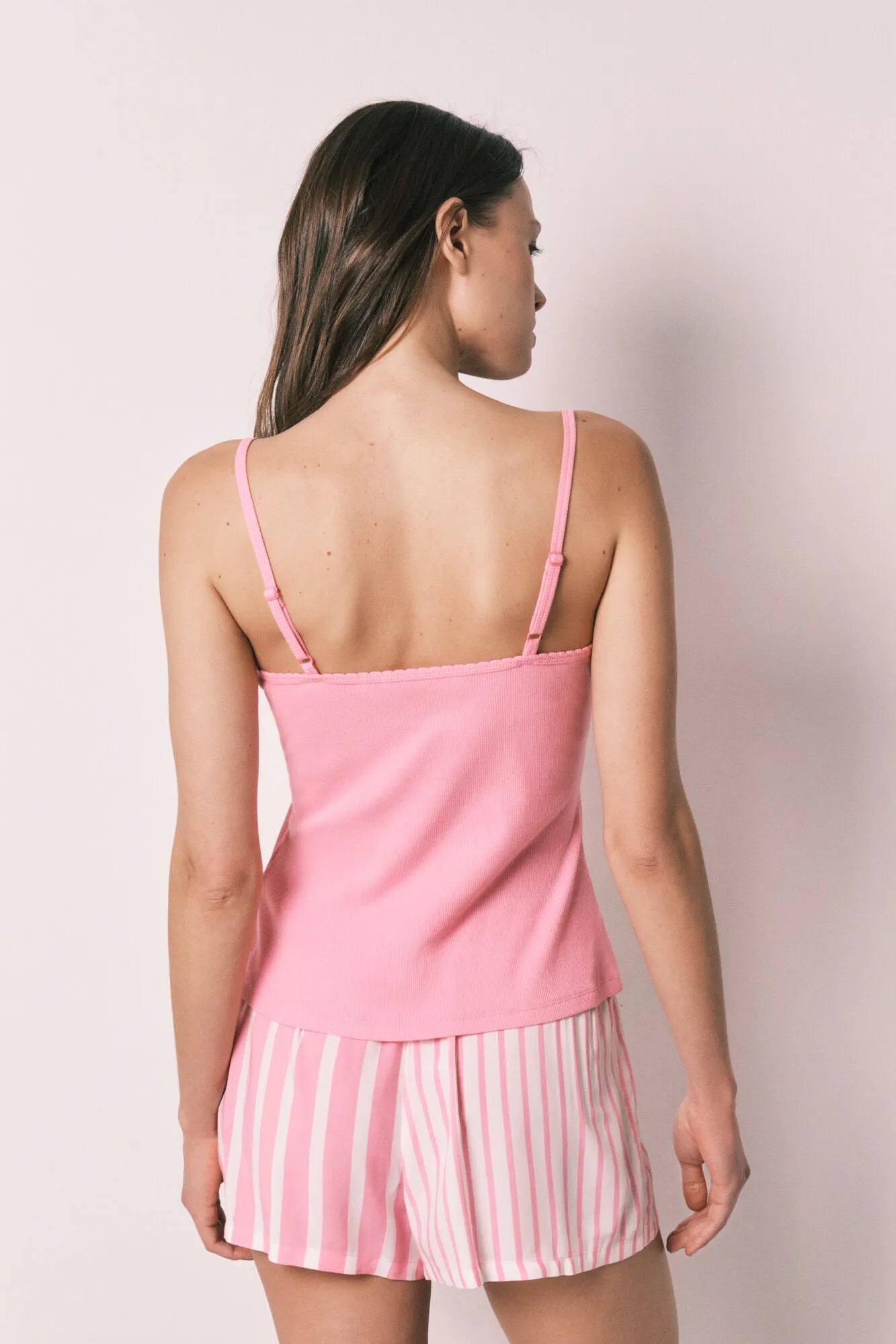 Women Secret Pink Women Pink Cotton And Viscose Short Pyjamas With Straps SKU: 3593084_73 Image 06