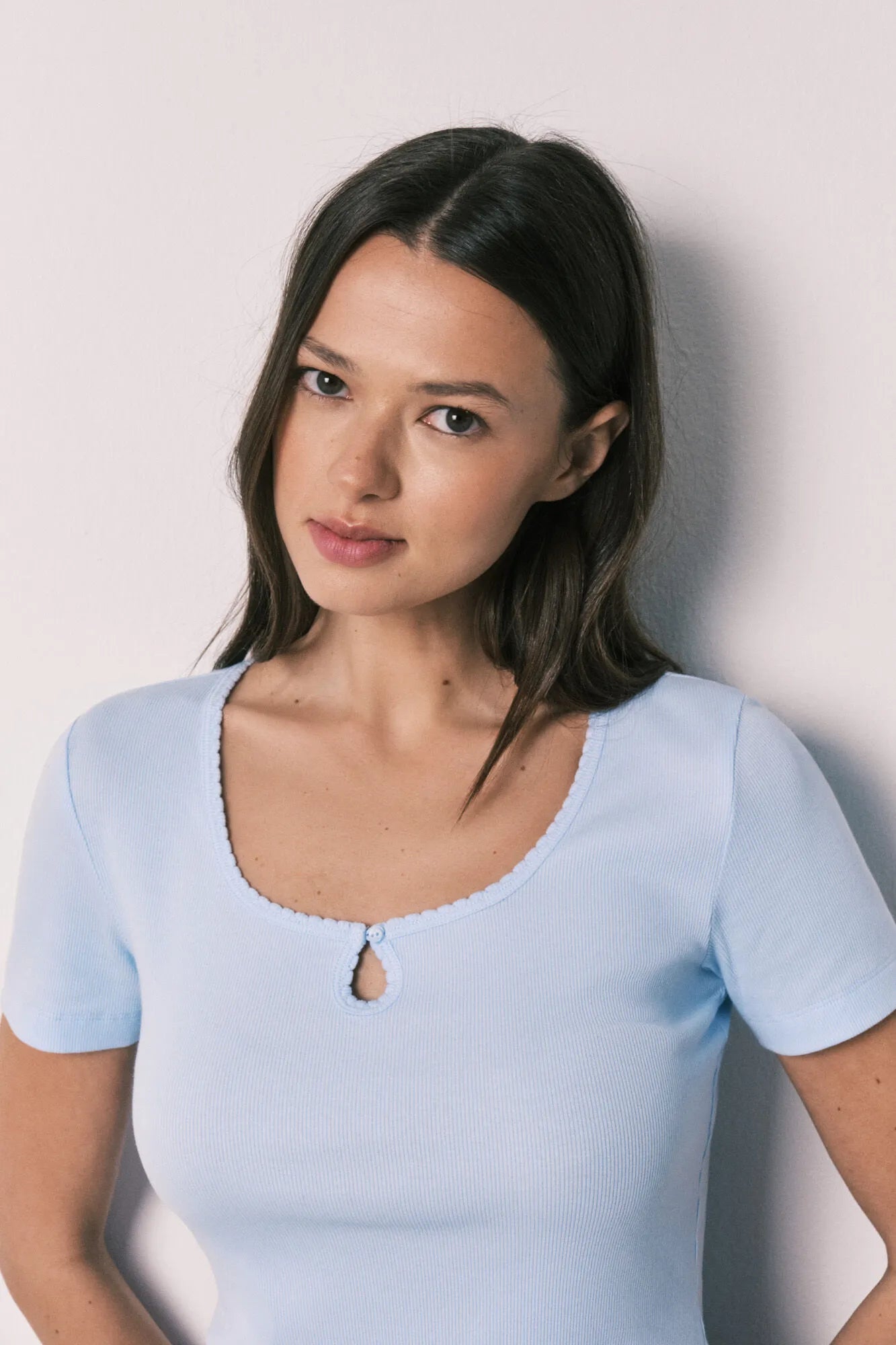 Women Secret Medium Blue Women Blue Cotton And Viscose Short Sleeve Long Pyjamas SKU: 3593087_12 Image 03