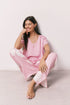 Women Secret Pink Women Pink Satin-Finish Short Sleeve Long Pyjamas SKU: 3593089_73 Image 01