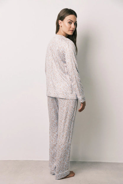 Women Secret Light Blue Women Floral Print Satin Long Pyjamas SKU: 3594725_16 Image 05