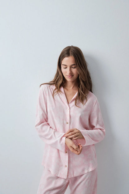 Women Secret Pink Women Bicolour Floral Print Classic Long Pyjamas SKU: 3594728_71 Image 02