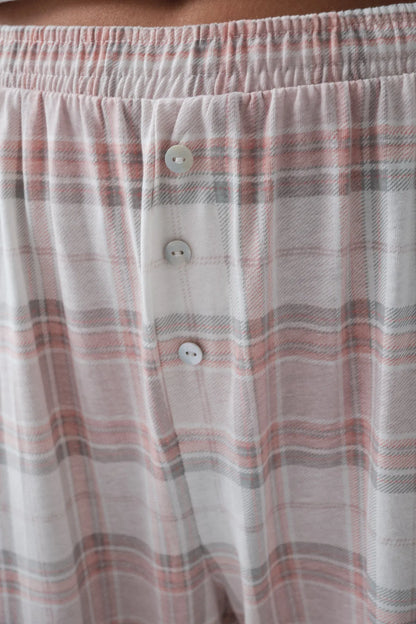 Women Secret Light Grey/Silver Women Plaid Cotton Long Pyjamas SKU: 3594741_48 Image 05