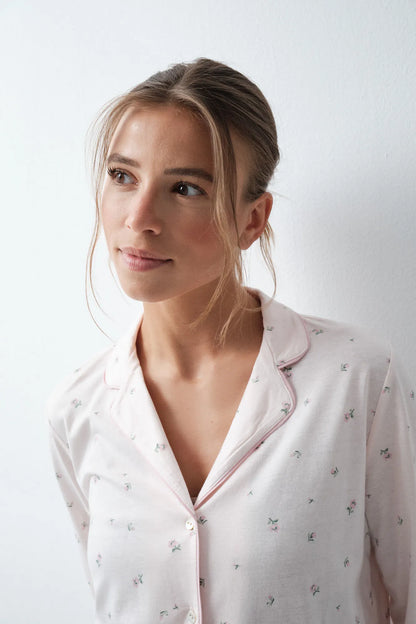 Women Secret Pink Women Floral Cotton Classic Pyjamas SKU: 3594742_71 Image 02