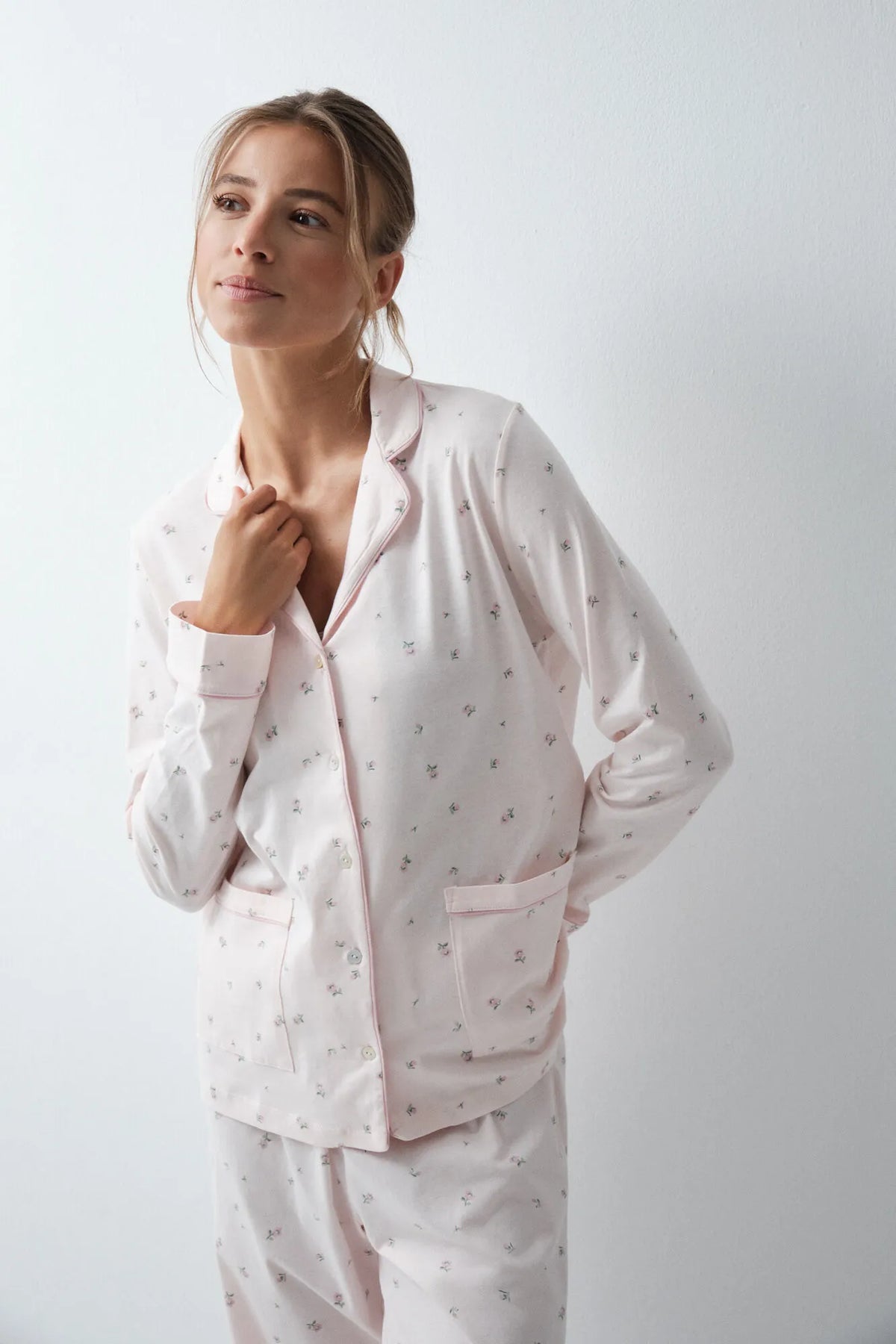 Women Secret Pink Women Floral Cotton Classic Pyjamas SKU: 3594742_71 Image 03