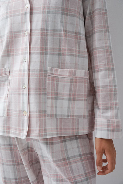 Women Secret Light Grey/Silver Women Plaid Cotton Classic Pyjamas SKU: 3594743_48 Image 05