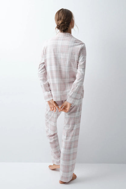 Women Secret Light Grey/Silver Women Plaid Cotton Classic Pyjamas SKU: 3594743_48 Image 06