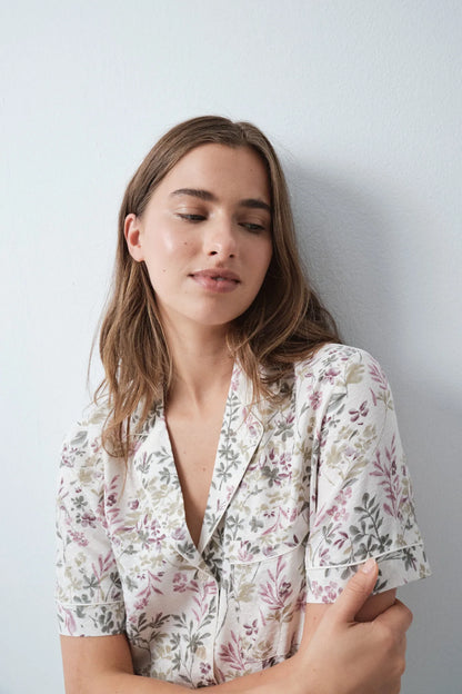 Women Secret Ivory Women Floral Short Sleeve Classic Pyjamas SKU: 3594751_96 Image 04