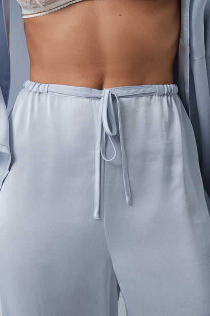 Women Secret Medium Blue Women Blue Satin-Finish Classic Pyjamas SKU: 3594752_14 Image 03