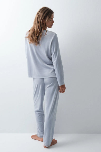 Women Secret Light Blue Women Light Blue Long Pyjamas SKU: 3594761_18 Image 06