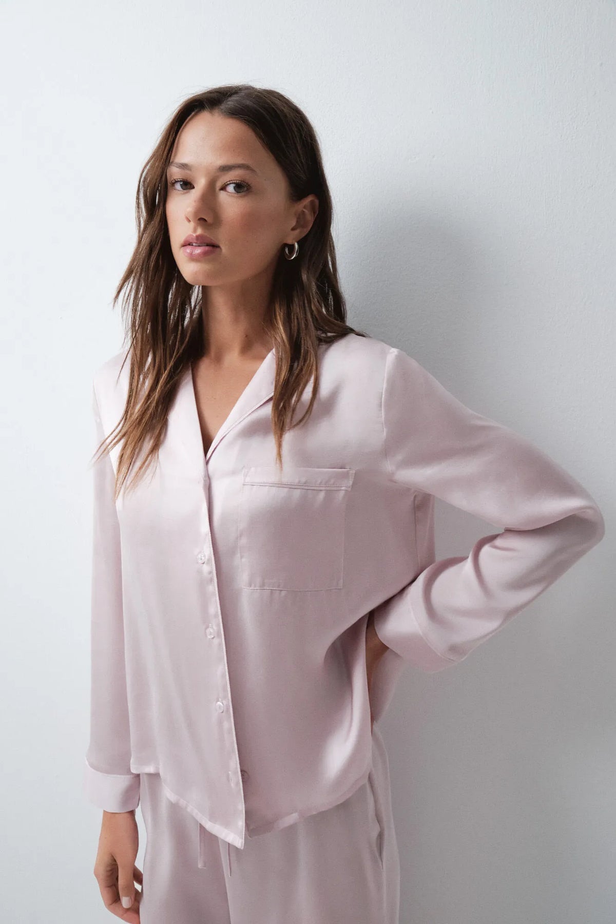 Women Secret Pink Women Pink Satin-Finish Classic Pyjamas SKU: 3594785_72 Image 04