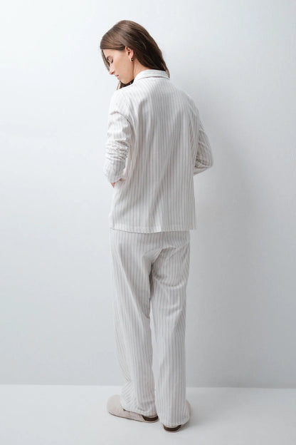 Women Secret White Print Women Striped Cotton Classic Pyjamas SKU: 3594790_97 Image 04