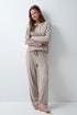 Women Secret Brown Print Women Brown Striped Long Pyjamas SKU: 3594792_39 Image 01