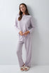Women Secret Purple/Lilac Women Mauve Striped Long Pyjamas SKU: 3594793_75 Image 01