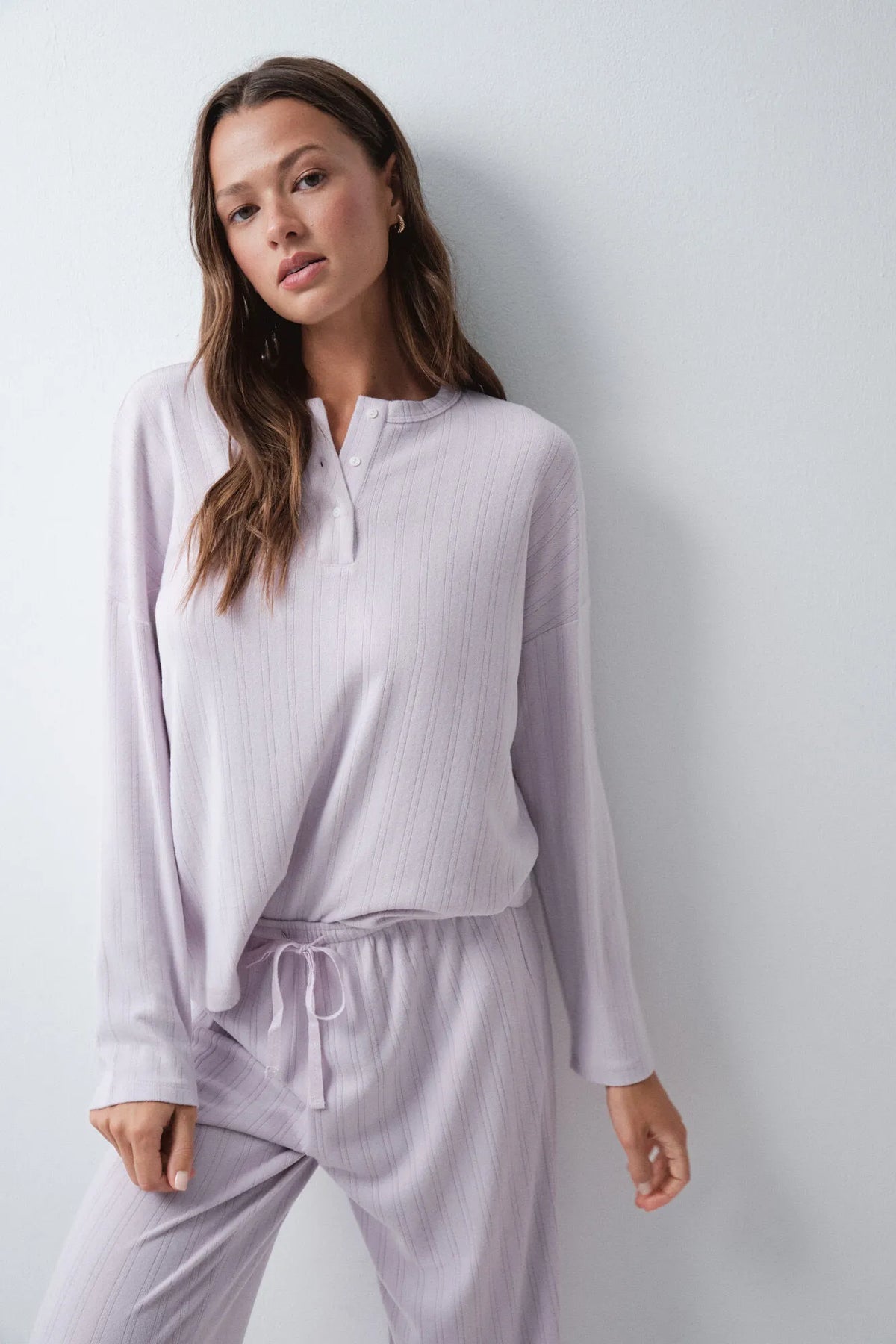 Women Secret Purple/Lilac Women Mauve Striped Long Pyjamas SKU: 3594793_75 Image 02