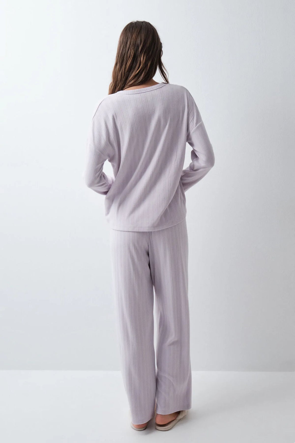 Women Secret Purple/Lilac Women Mauve Striped Long Pyjamas SKU: 3594793_75 Image 05