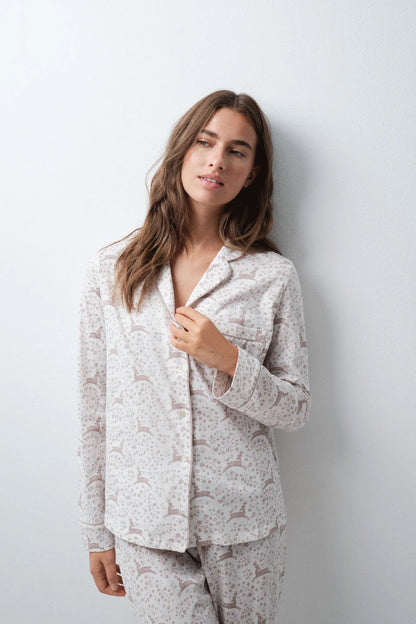 Women Secret Sand Women Deer Print Classic Long Pyjamas SKU: 3594796_37 Image 02