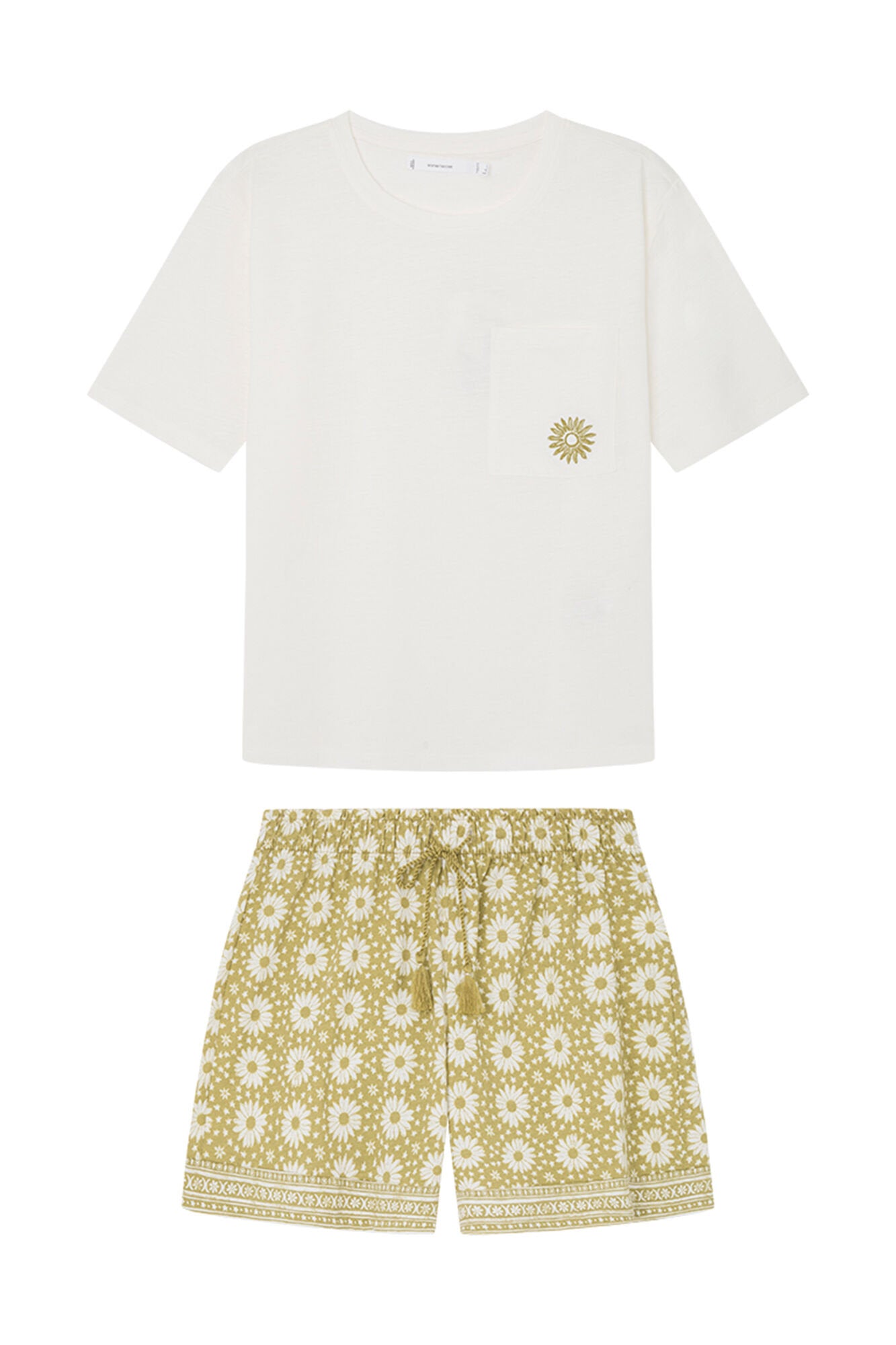 Ivory Short Sleeves Short Pant Pyjama_3597370_96_07