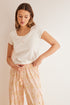 Ivory Short Sleeves Capri Pant Pyjama_3597398_96_01