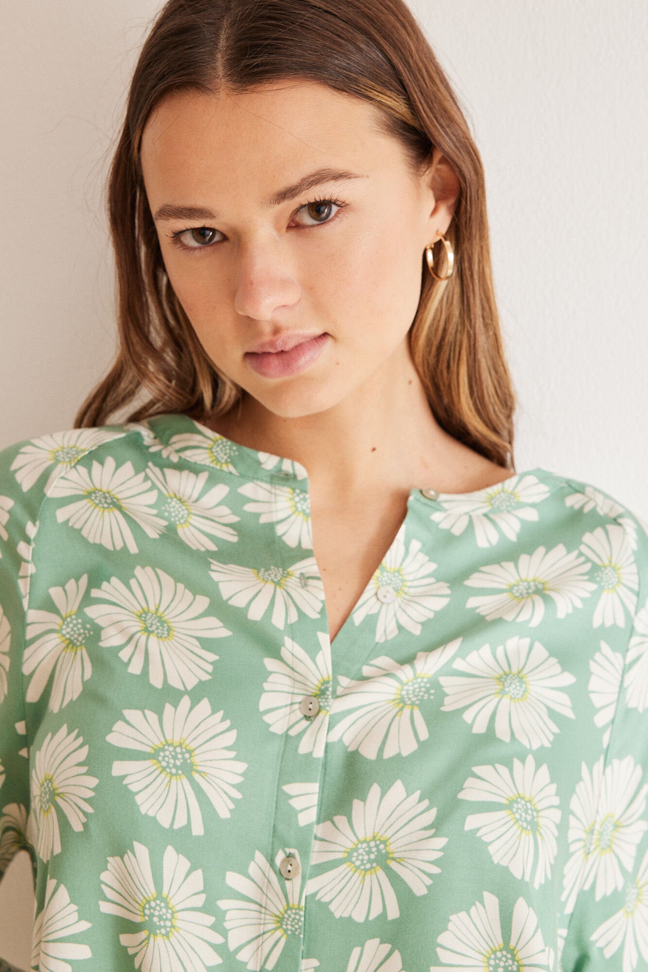 Green Print Short Sleeves Masculine Pyjama_3597404_29_03