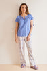 Blue Print Short Sleeves Long Pant Pyjama_3597410_19_01