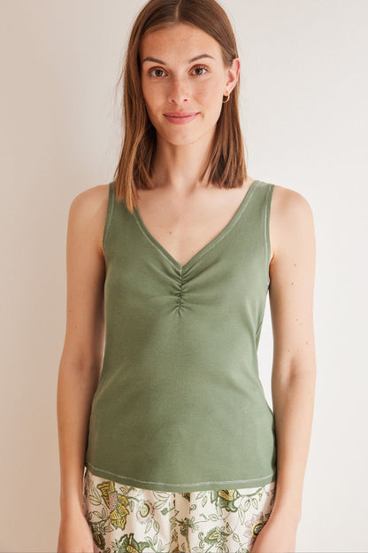 Green Cotton Short Pajamas_05