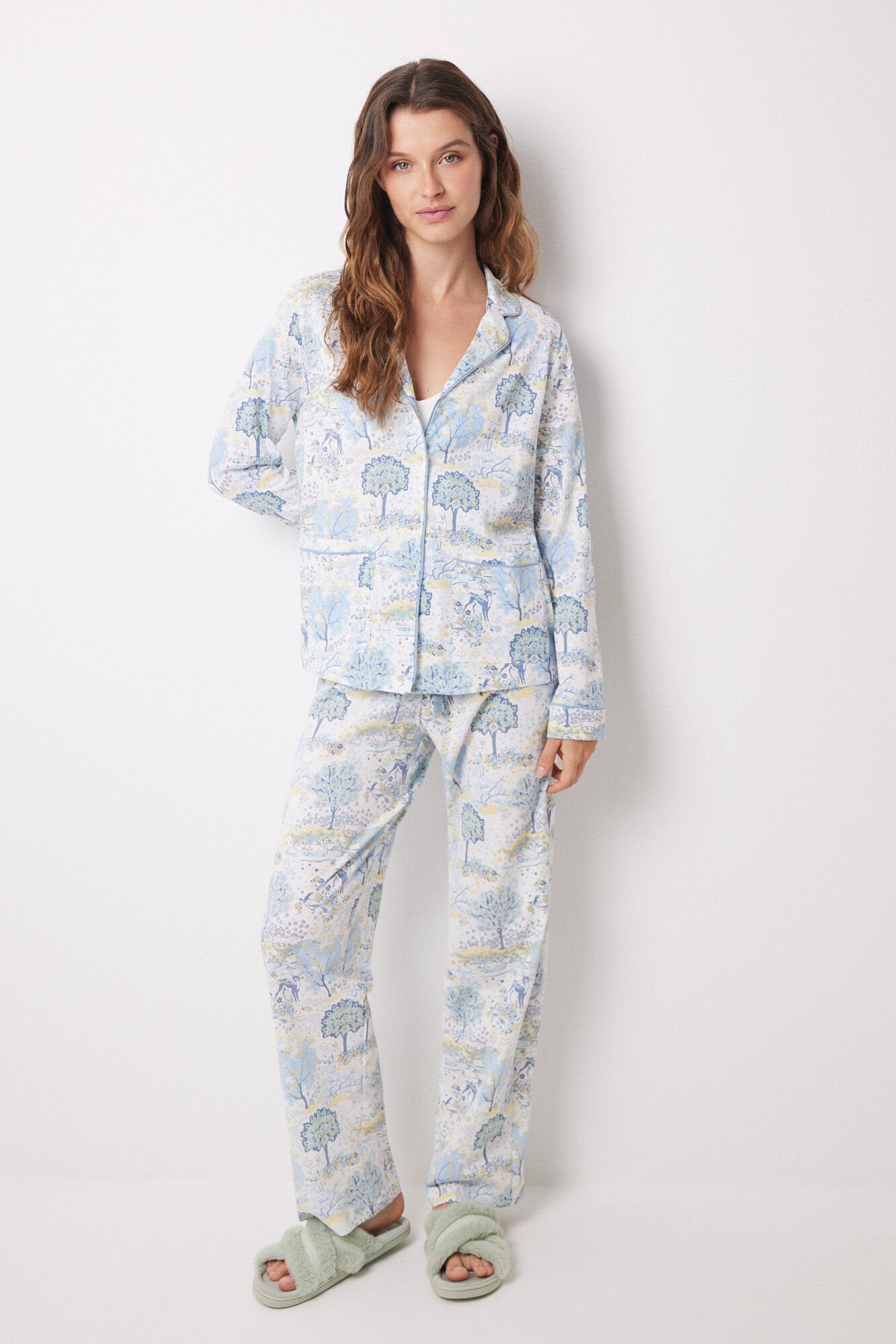 Long Pajamas Cotton Camisero Allover Landscape_01