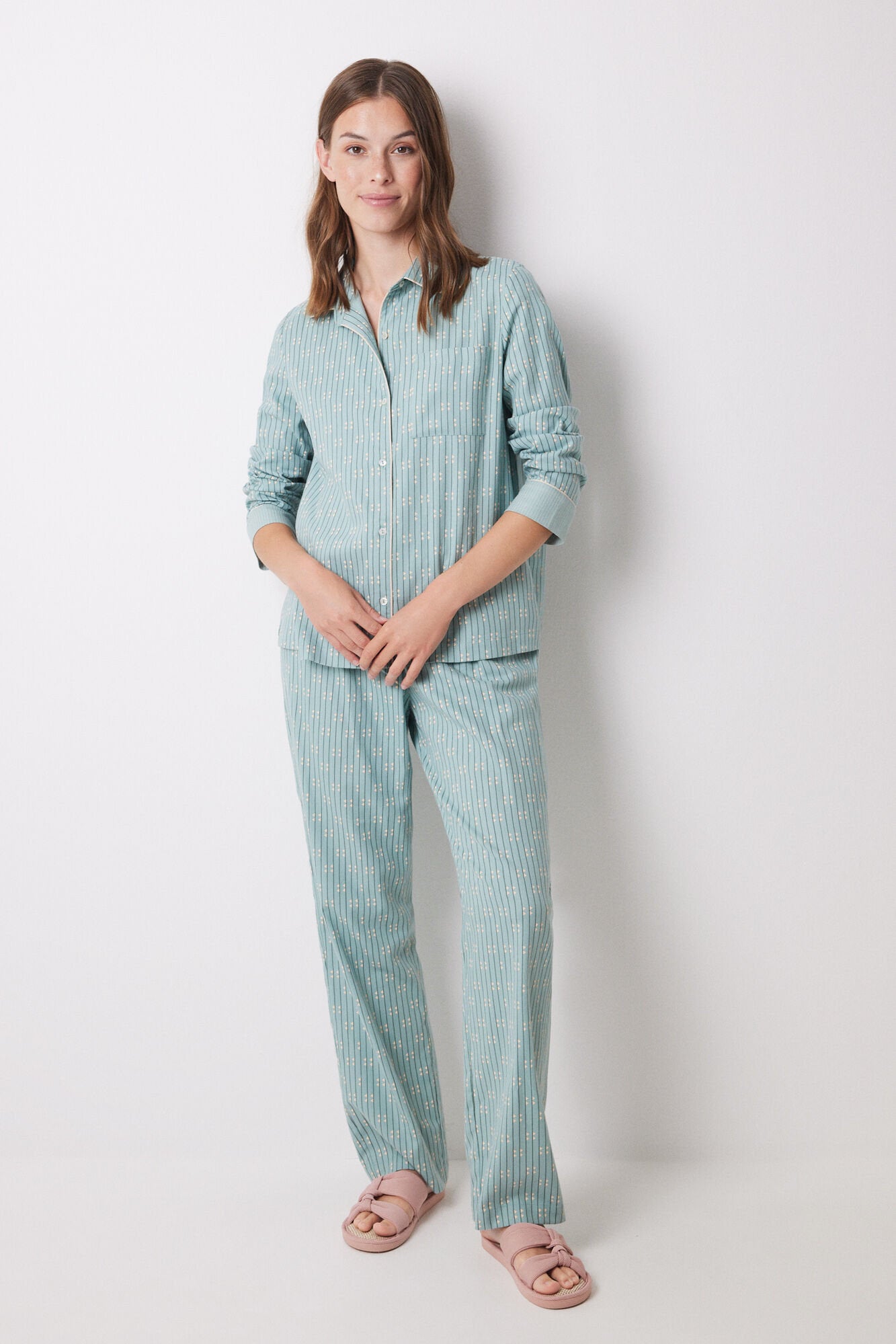 Long T-Shaired Pajama Blue Flannel_3598061_19_03