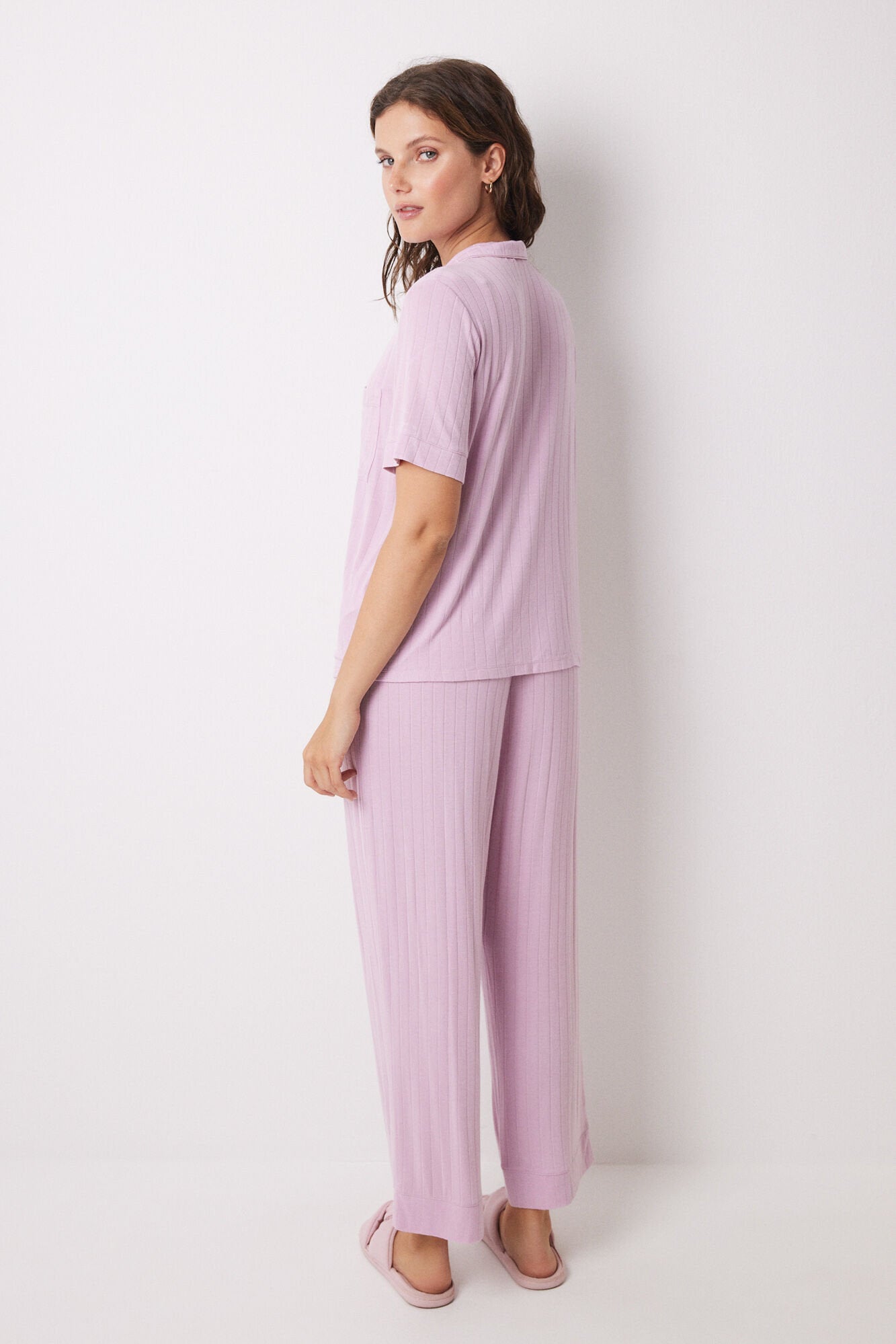 T-Shirt Pajamas Capri Soft Touch Pink_04