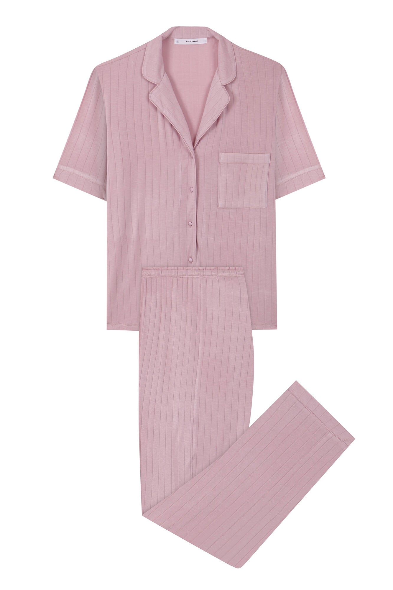 T-Shirt Pajamas Capri Soft Touch Pink_06