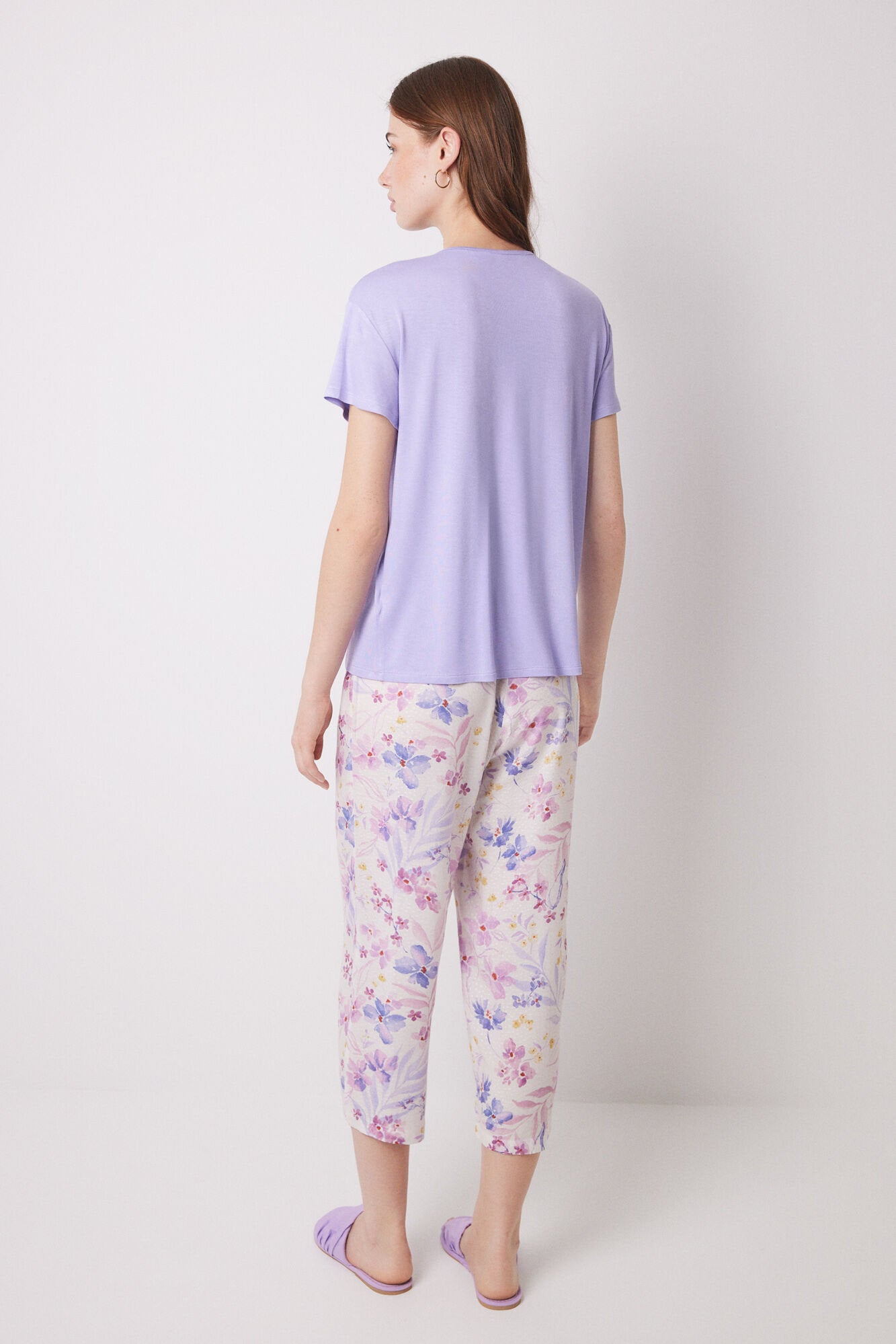 Pajama Capri Soft Touch Patterned Flowers_05