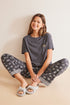 Long 100% Cotton Grey Shell Pajamas_01