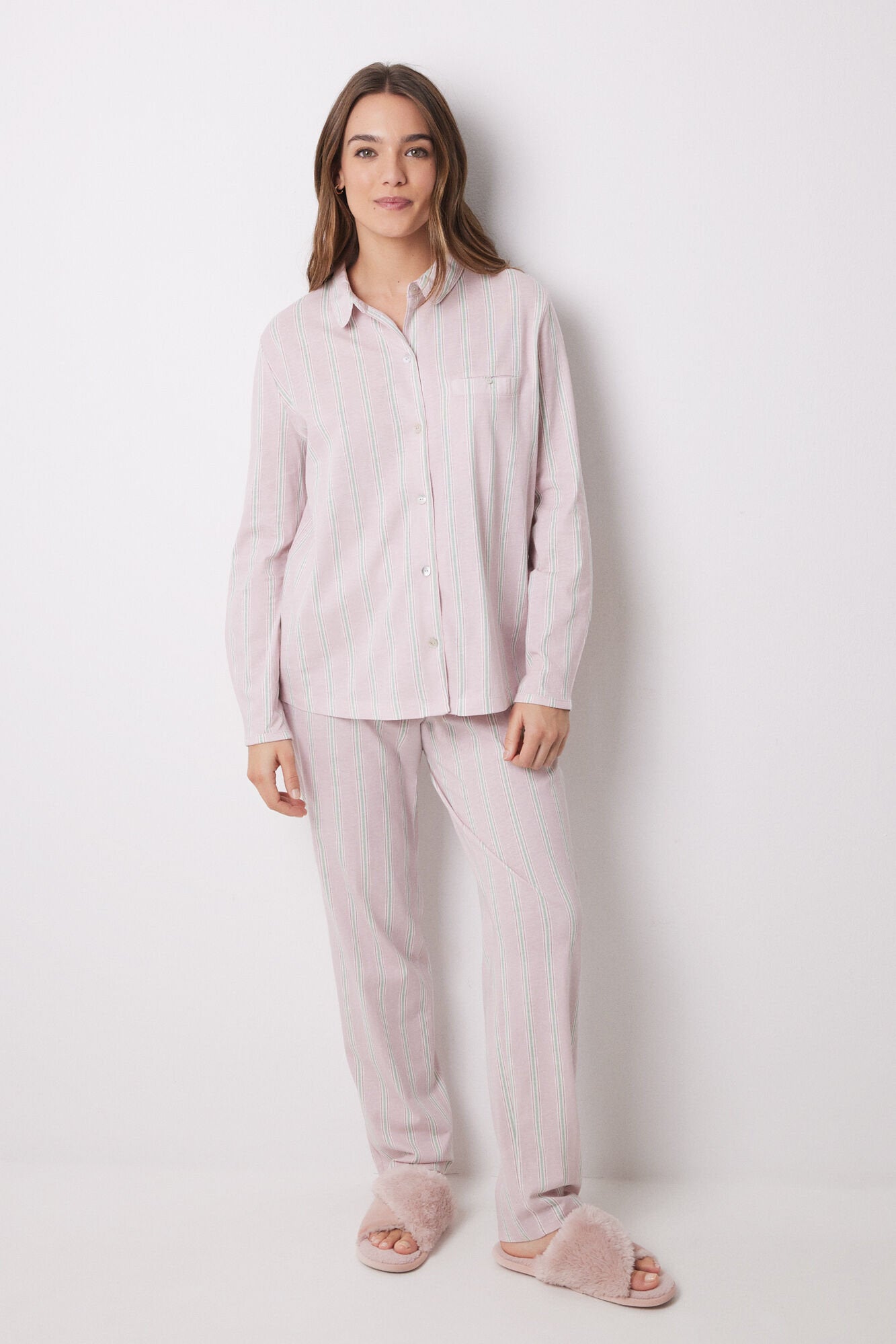 Women Secret_Long Shirt Pajamas 100% Cotton Striped_3599131_64_03