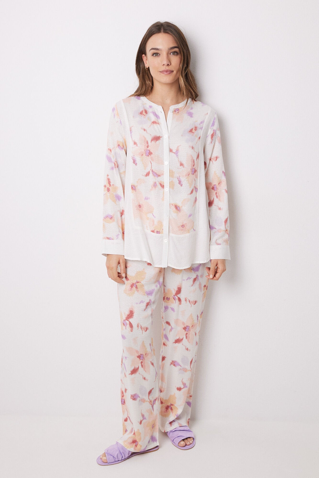Women Secret_Long Viscose Flower Shirt Pajamas_3599156_97_01