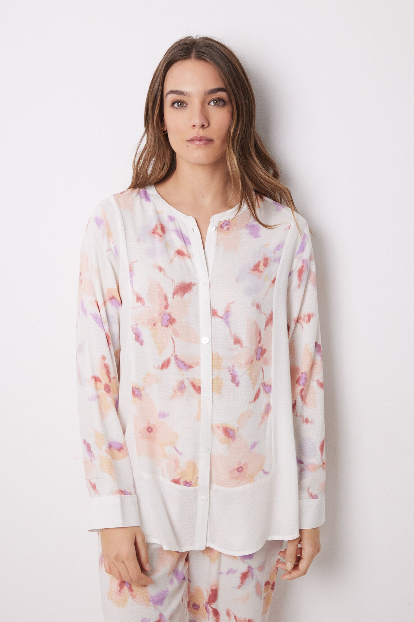 Women Secret_Long Viscose Flower Shirt Pajamas_3599156_97_03