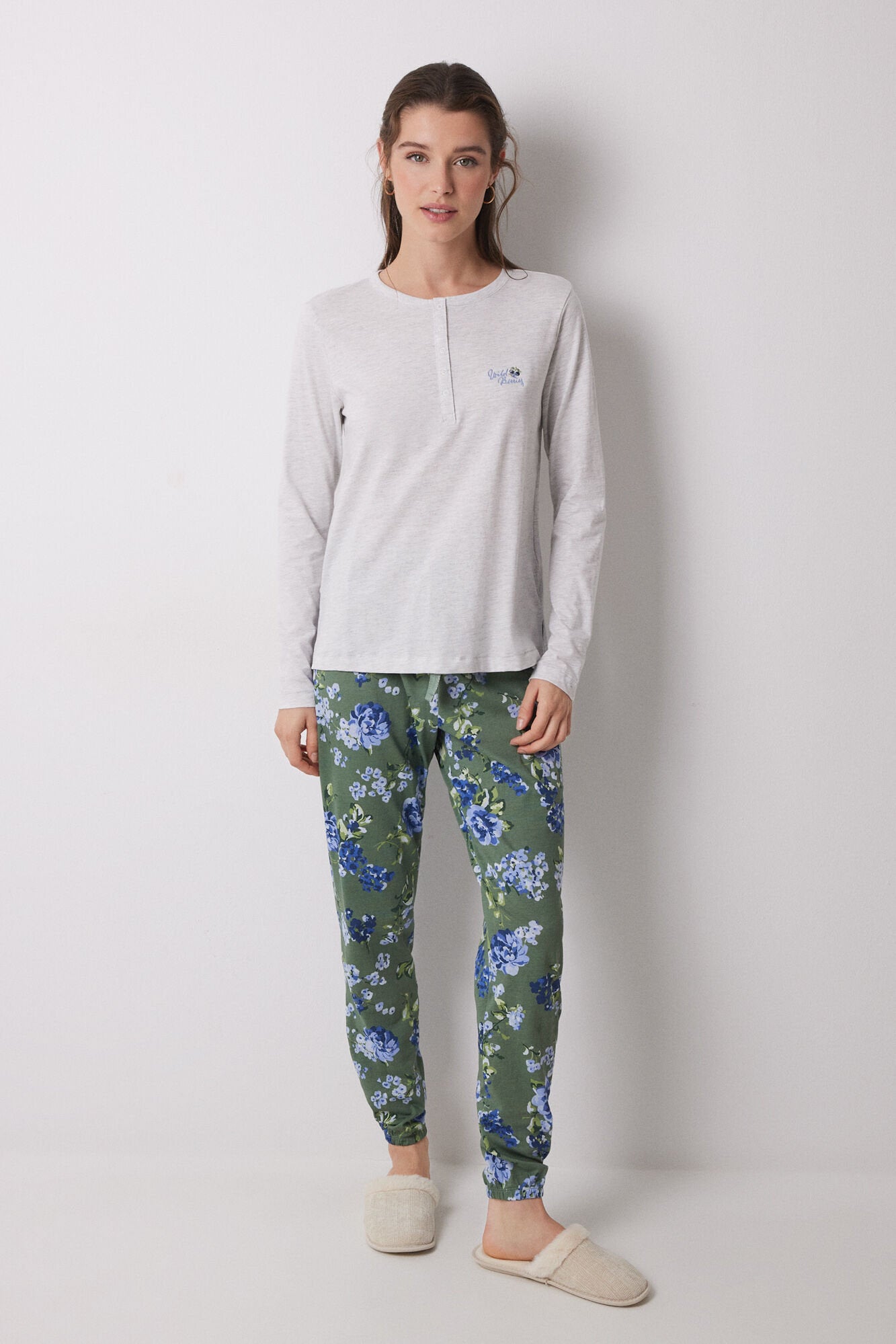 Women Secret_Long 100% Cotton Floral Print Pyjamas_3599159_48_06