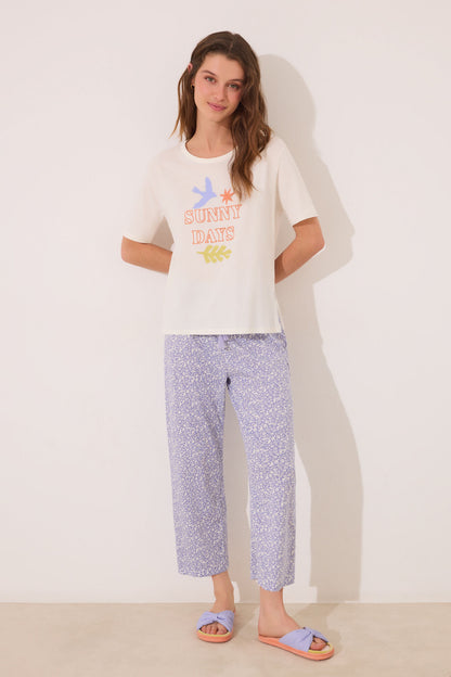 Women Secret_Capri Pyjamas 100% Cotton White Flowers_3599169_96_02