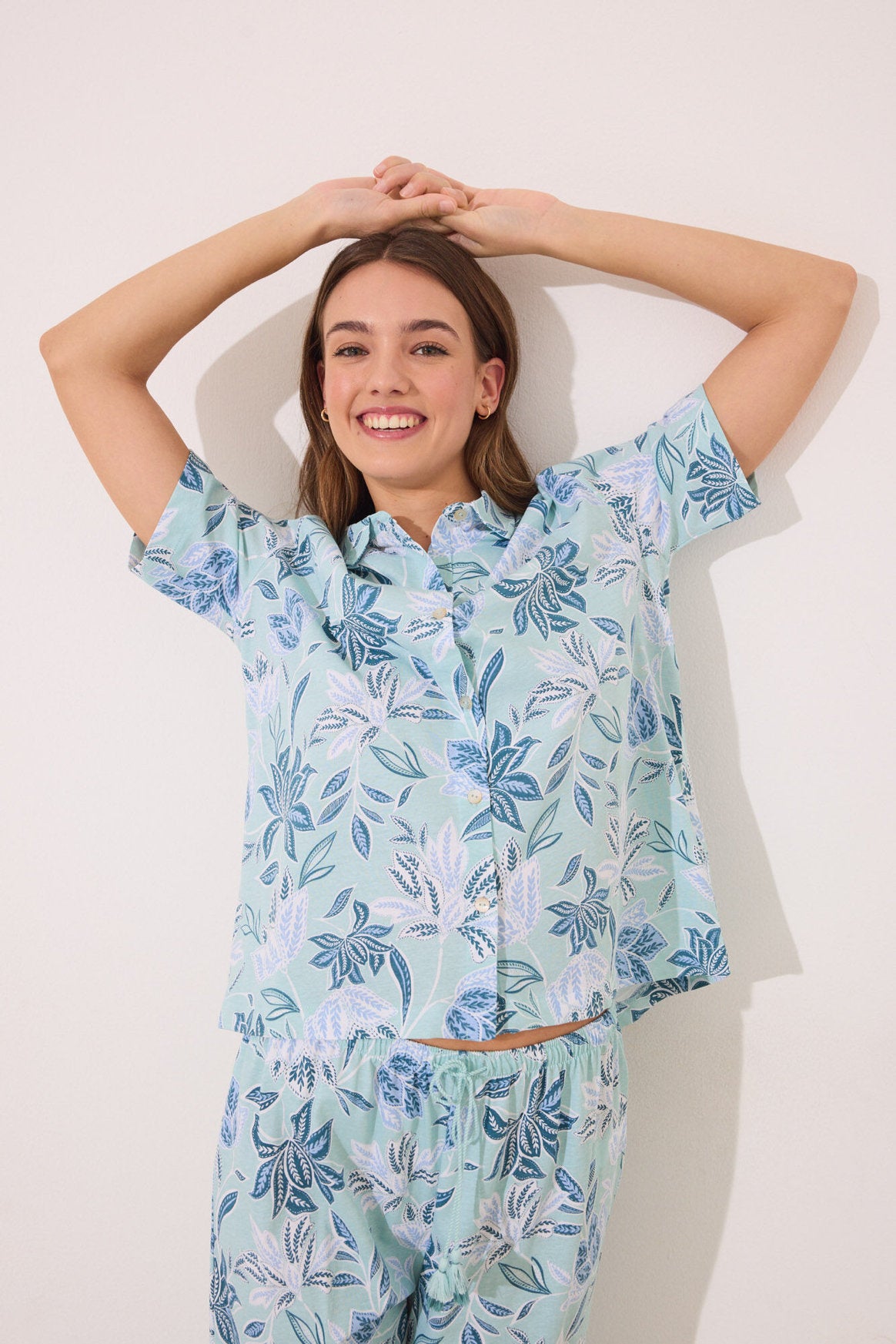 Women Secret_Capri Classic Pyjamas 100% Cotton Flowers_3599177_29_04