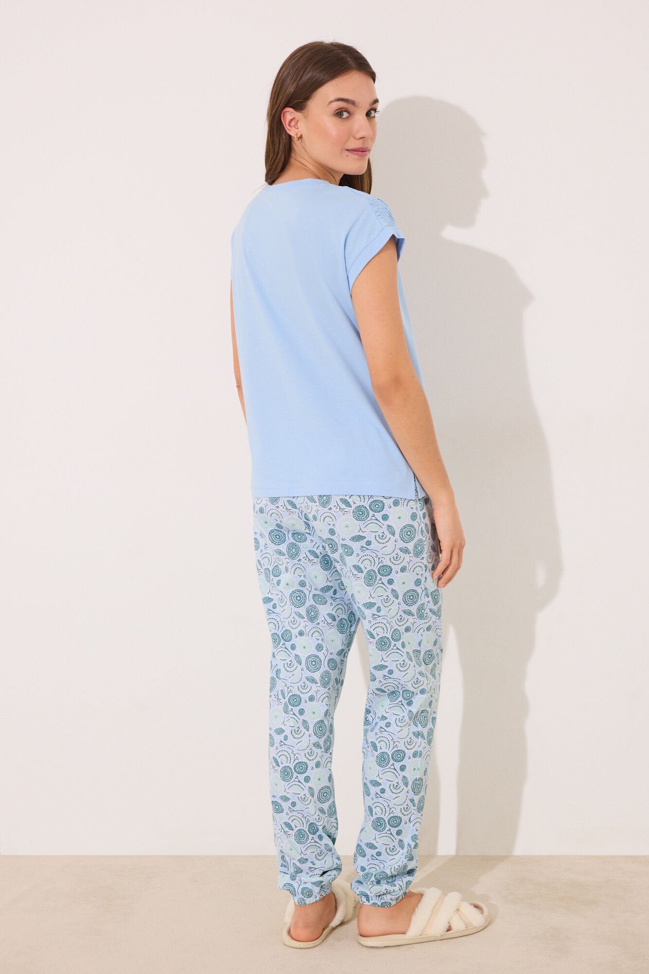 Women Secret_100% Cotton Blue Flower Pyjamas_3599178_12_02
